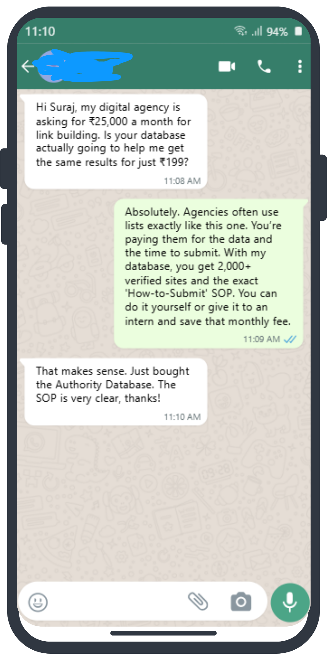 WhatsApp Chat Proof