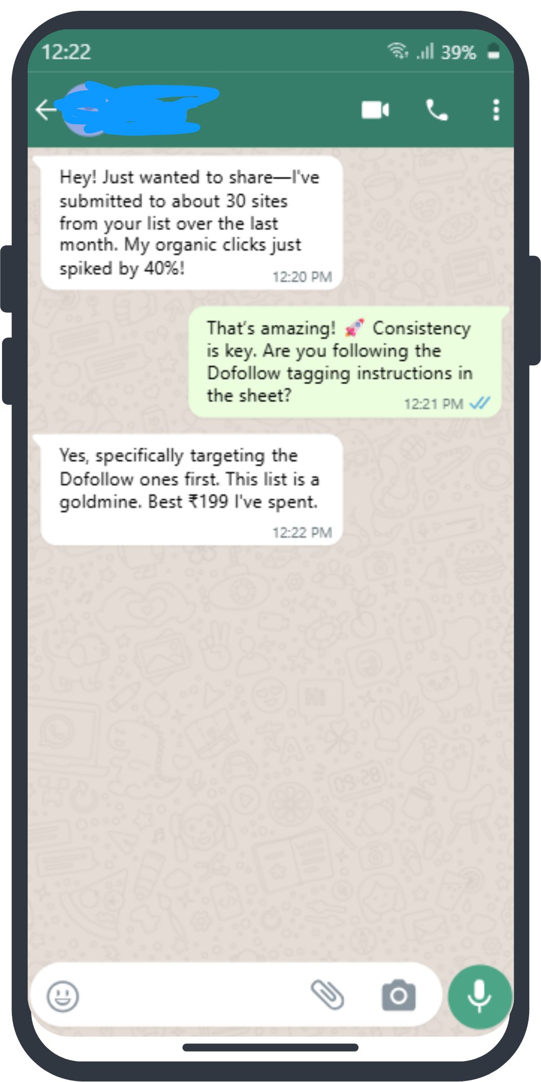 WhatsApp Chat Proof